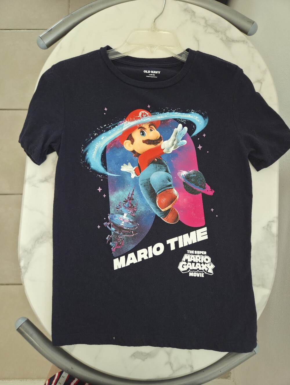 ​Old Navy Boys Large Super Mario Galaxy T Shirt Navy Blue Size 10-12 - Picture 5 of 12